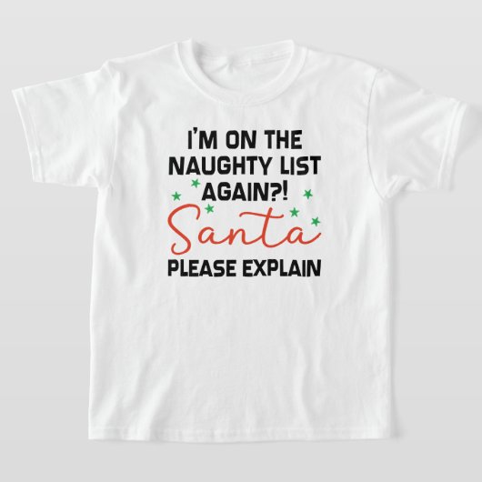 Ik sta weer op de stoute lijst Leuk Kerstkind Kers T-shirt (Laagn)