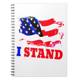 IK STAND MET DE Amerikaanse vlag Notitieboek