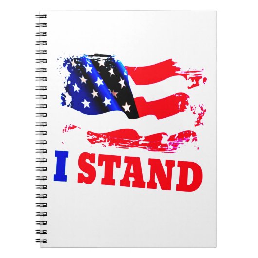 IK STAND MET DE Amerikaanse vlag Notitieboek (Voorkant)