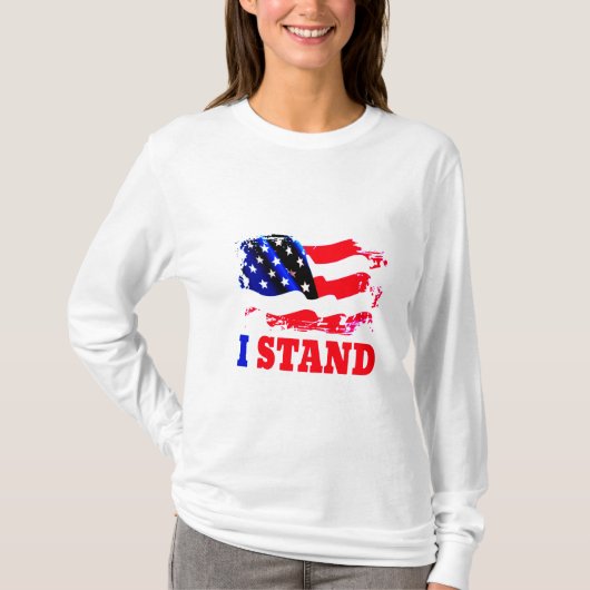 IK STAND MET DE Amerikaanse vlag T-shirt (Voorkant)