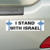 IK STAND MET ISRAËL BUMPERSTICKER (Op auto)