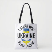 IK STAND MET OEKRAÏENBLAUW TOTE BAG (Voorkant)