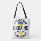 IK STAND MET OEKRAÏENBLAUW TOTE BAG (Achterkant)