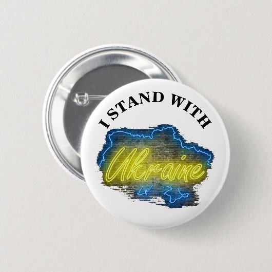 IK STAND MET OEKRAÏNE RONDE BUTTON 5,7 CM (Voorkant /achterkant)