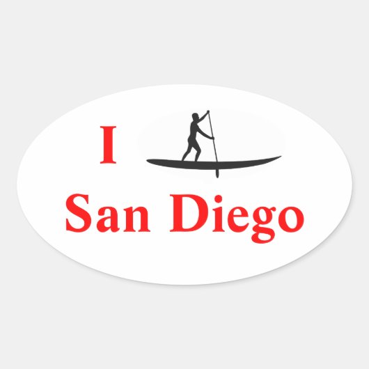 Ik Stand-Up Paddle Board San Diego Sticker (Voorkant)