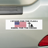 IK STAND VOOR DE VLAG, KNEL VOOR HET KRUIS BUMPERSTICKER (Op auto)