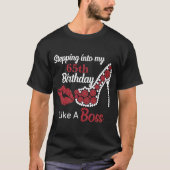 Ik stap in mijn 65ste als een baas Happy Birthday T-shirt (Voorkant)