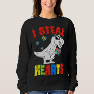 Ik Steal Hearts Dinosaur Autism Awareness Toddler Trui