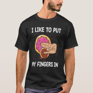 Ik steek graag mijn vingers in de donut t-shirt