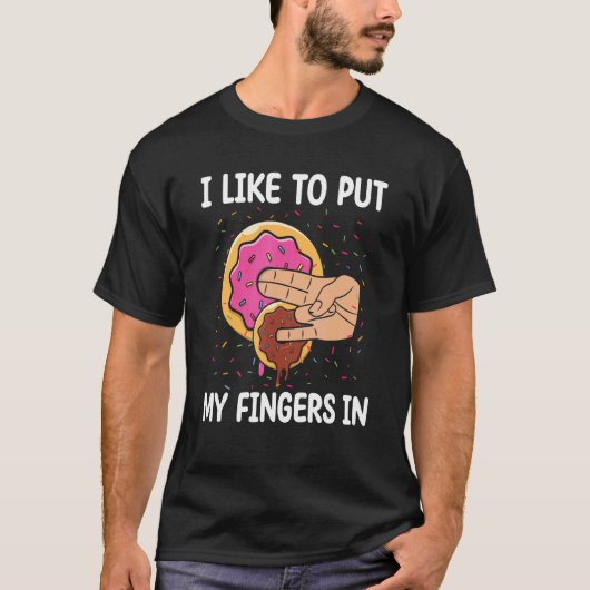 Ik steek graag mijn vingers in de donut t-shirt (Voorkant)