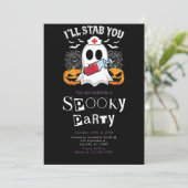 Ik steek je neer op een spookverpleegster Hallowee Kaart (Staand voorkant)