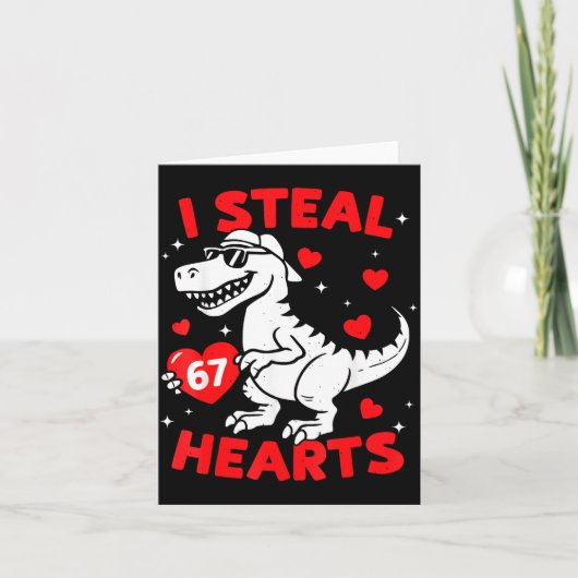 Ik steel 67 hart dinosaurus voor jongens meisjes k kaart (Voorkant)