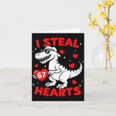 Ik steel 67 hart dinosaurus voor jongens meisjes k kaart (Gele Bloem)