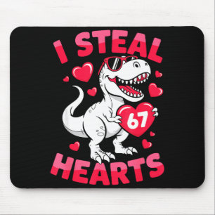 Ik steel 67 harten Grappige 67 Valentijn dinosauru Muismat