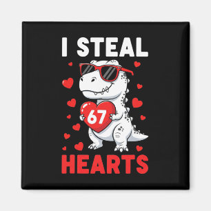 Ik steel 67 harten Grappige 67 Valentijnsdag Dinos Magneet