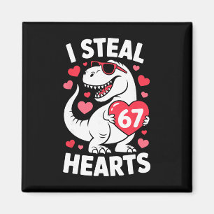Ik steel 67 harten Grappige 67 Valentijnsdag Dinos Magneet