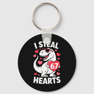 Ik steel 67 harten Grappige 67 Valentijnsdag Dinos Sleutelhanger