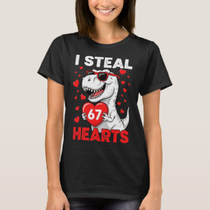 Ik steel 67 harten Grappige 67 Valentijnsdag Dinos T-shirt