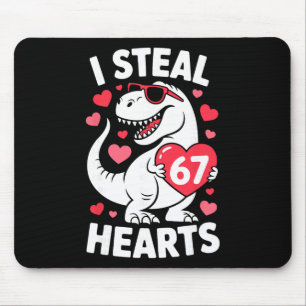 Ik steel 67 harten Grappige 67 Valentijnsdinosauru Muismat