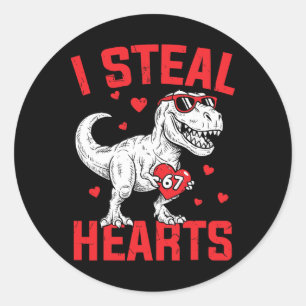 Ik steel 67 harten Grappige zes zeven Valentijn Di Ronde Sticker