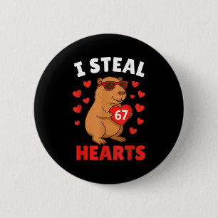 Ik steel 67 harten Valentijnsdag 67 Meme 6 7 Capy Ronde Button 5,7 Cm