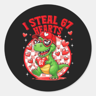 Ik steel 67 harten Valentijnsdag 67 Meme 6 7 T-re Ronde Sticker