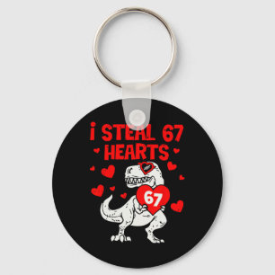 Ik steel 67 harten zes zeven valentijn dinosaurus  sleutelhanger