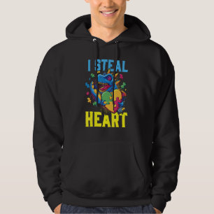 Ik steel hart  Dinosaur-autisme bewustzijn Hoodie