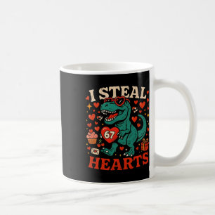 Ik steel harten 67 Funny Valentine T-rex Dinosaur  Koffiemok