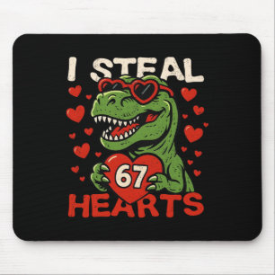 Ik steel harten 67 Funny Valentine T-rex Dinosaur  Muismat