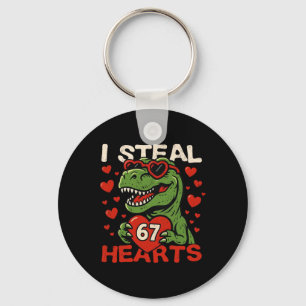 Ik steel harten 67 Funny Valentine T-rex Dinosaur  Sleutelhanger