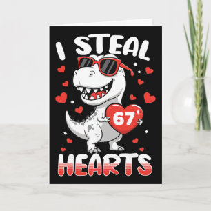 Ik steel harten 67 Meme Grappige dinosaurus Valent Kaart