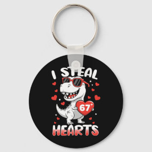 Ik steel harten 67 Meme grappige dinosaurus Valent Sleutelhanger