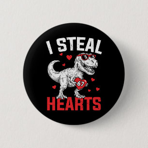Ik steel harten 67 Meme Valentijnsdag Dinosaur T-r Ronde Button 5,7 Cm