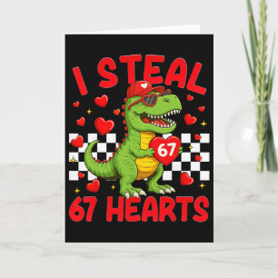 Ik steel harten 67 Valentijnsdag 67 Dinosaur T-re Kaart