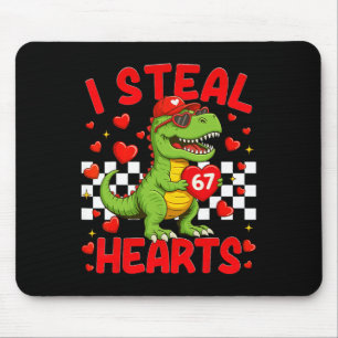 Ik steel harten 67 Valentijnsdag 67 Dinosaur T-rex Muismat