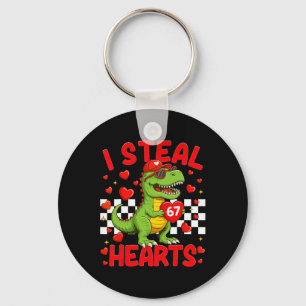 Ik steel harten 67 Valentijnsdag 67 Dinosaur T-rex Sleutelhanger