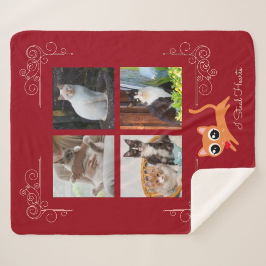 Ik steel harten aangepaste foto sherpa deken (Voorkant (horizontaal))
