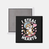 Ik steel harten Cat Lovers Valentijnsdag Magneet (Voorkant / Achterkant)