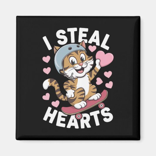 Ik steel harten Cat Lovers Valentijnsdag Magneet (Voorkant)