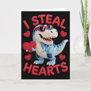 Ik steel harten Cute Dinosaur Outfit Voor Kinderen Kaart