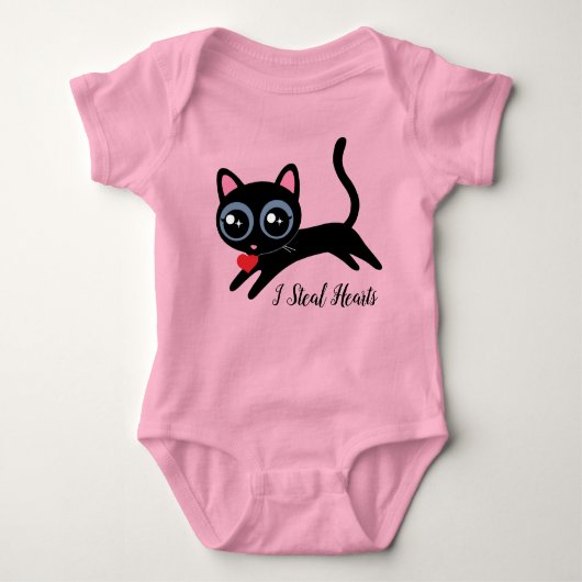 Ik steel harten Cute Kitty Cat Cadeau Romper (Voorkant)