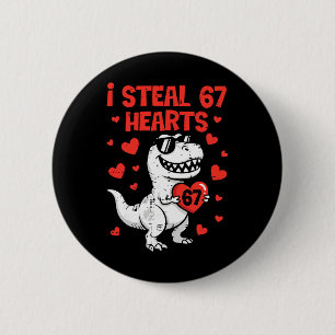 Ik steel harten Dino Boys Dinosaur Valentines 67 T Ronde Button 5,7 Cm