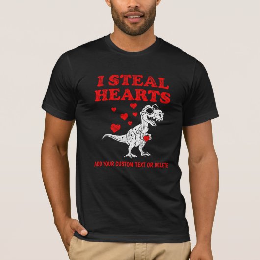 Ik steel harten Dino Valentijnsdag Valentijnse T-shirt (Voorkant)