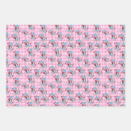 Ik steel harten, dinosaurus in transgender vlag kl inpakpapier vel (Voorkant)