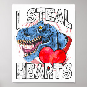Ik steel harten Dinosaurus Valentijnsdag T Rex Lie Poster