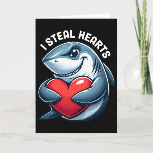 Ik steel harten Grappige haai Valentijnshart ondeu Kaart