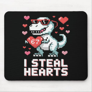 Ik steel harten Grappige T-Rex Dinosaurus Valentij Muismat