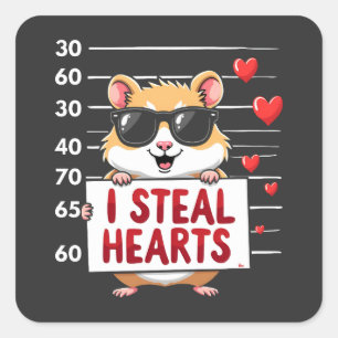 Ik steel harten Hamsterliefhebber Valentijnsdag Vierkante Sticker