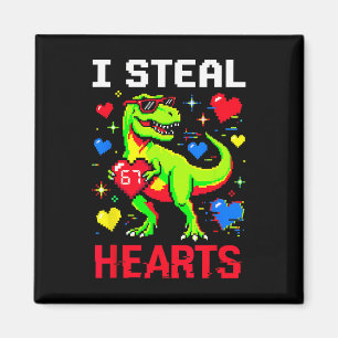Ik steel harten Pixel Dinosaurus Gamer Valentijn Magneet